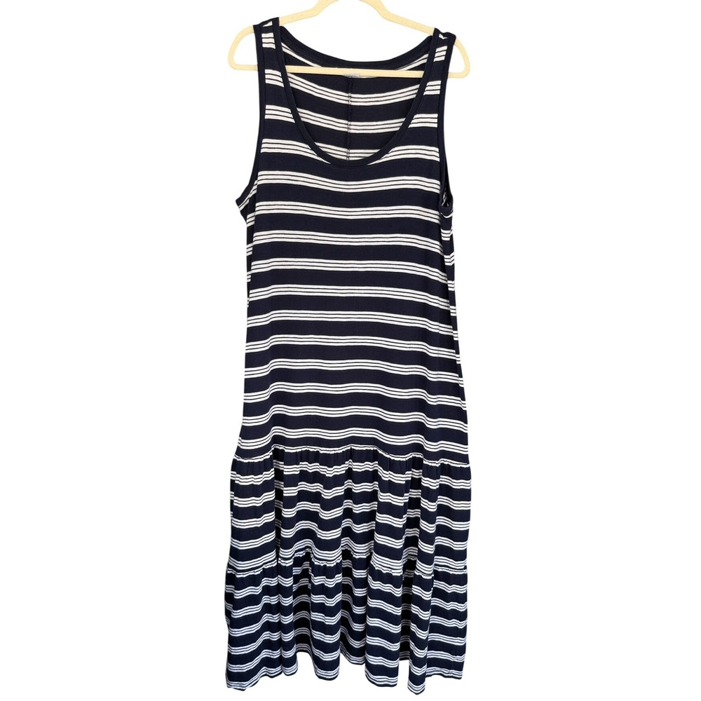 Gap Striped Tank Dress Casual Sleeveless Tiered Midi Dress‎ XL